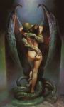 Boris Vallejo - Demon serpent etreignant une femme nue